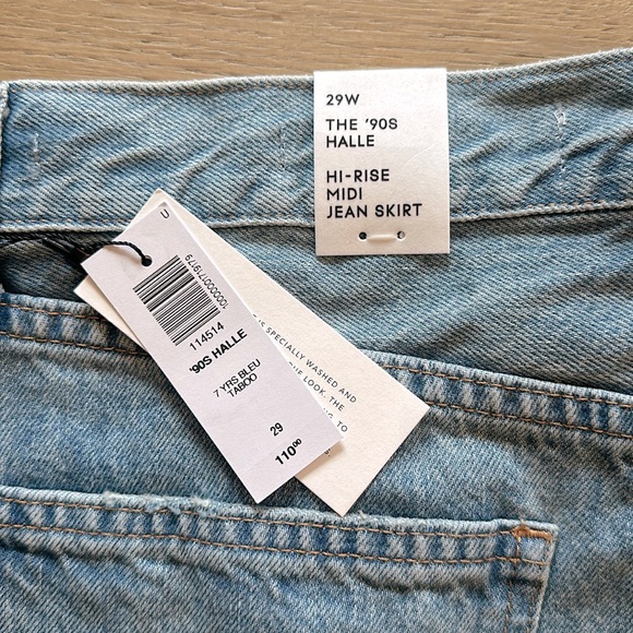 NWT Aritzia Denim Forum The '90s Halle Jean Skirt - Picture 3 of 5